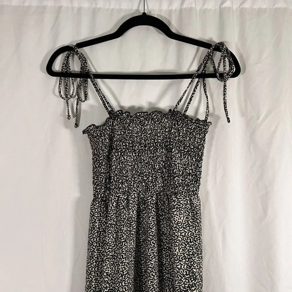 Topshop Mini Dress Women's 2 Leapord Print Sleeveless Stretchy Tie Spaghetti Str - Picture 8 of 9